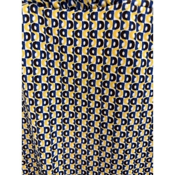 New York and Company Blue & Yellow Faux Wrap Sleeveless Stretch Knit Size Large - Picture 2 of 5